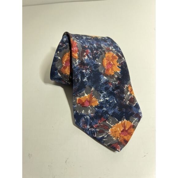 Ungaro Paris EUC Abstract Floral Print 100% Silk Tie 59" x 3.5" - Picture 1 of 6